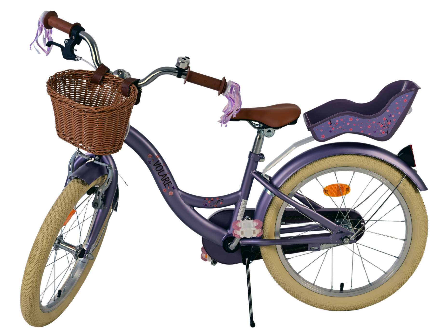 Volare | Meisjes Kinderfiets Blossom, 18 inch, Paars - Afbeelding 9