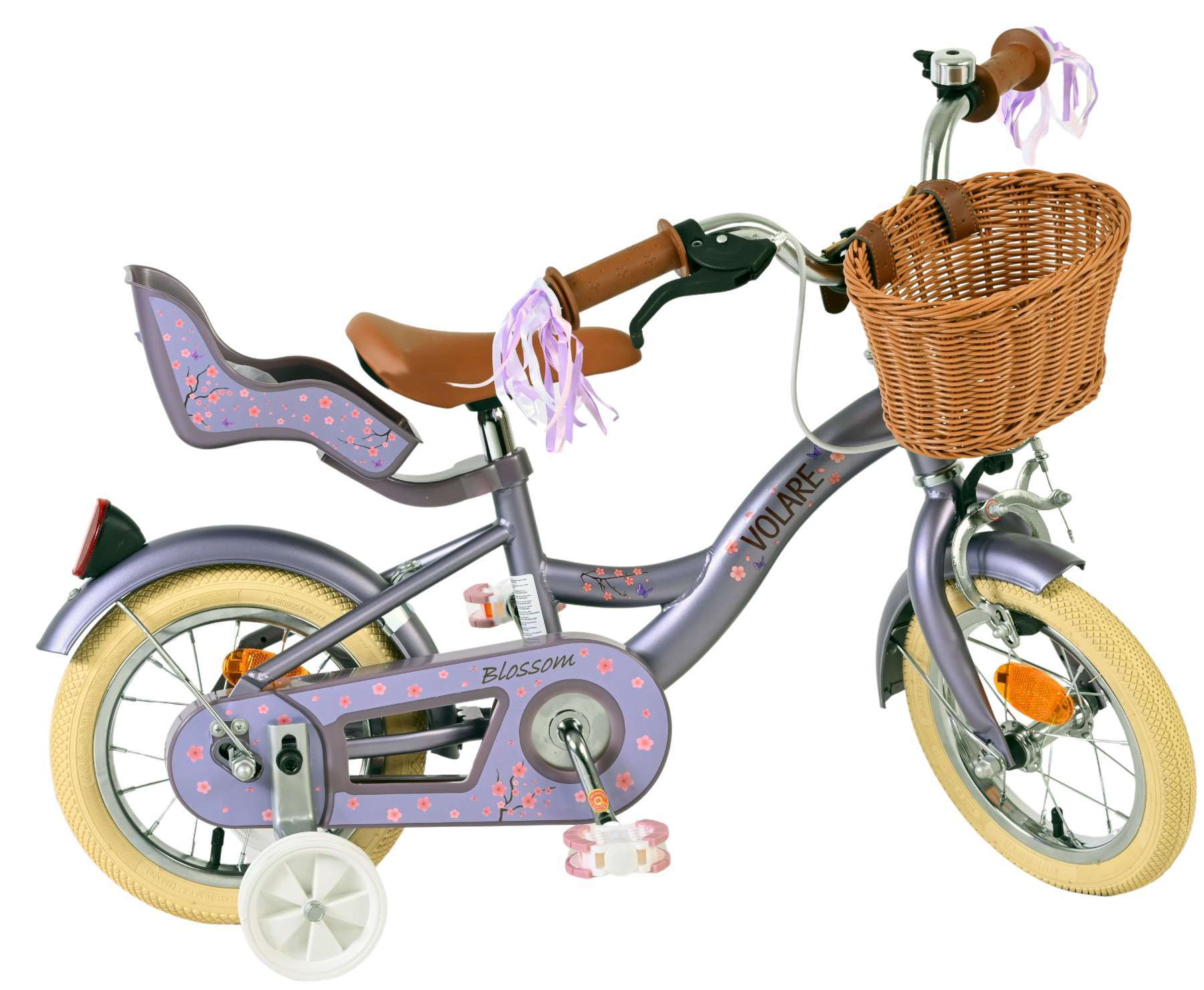 Volare | Meisjes Kinderfiets Blossom, 12 inch, Paars - Afbeelding 10