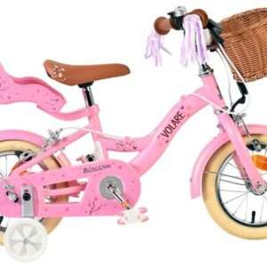 Volare | Meisjes Kinderfiets Blossom, 12 inch, Roze, Twee handremmen