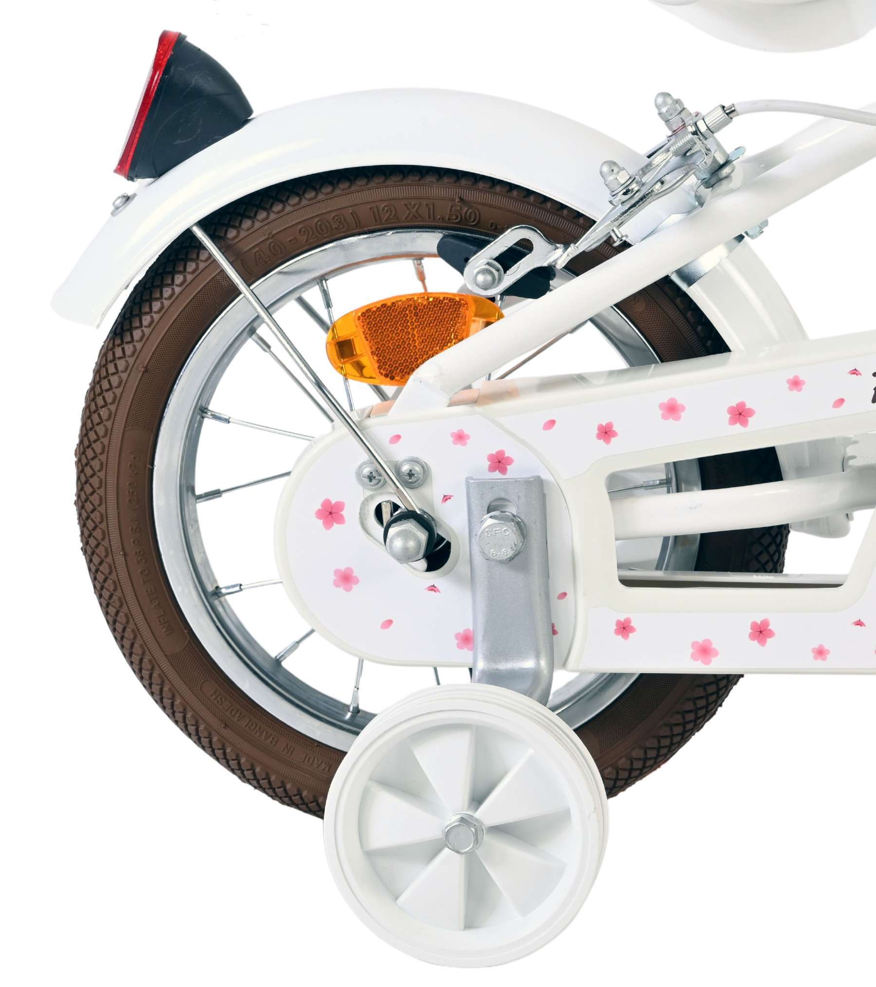 Volare | Meisjes Kinderfiets Blossom, 12 inch, Wit, Twee handremmen - Afbeelding 2