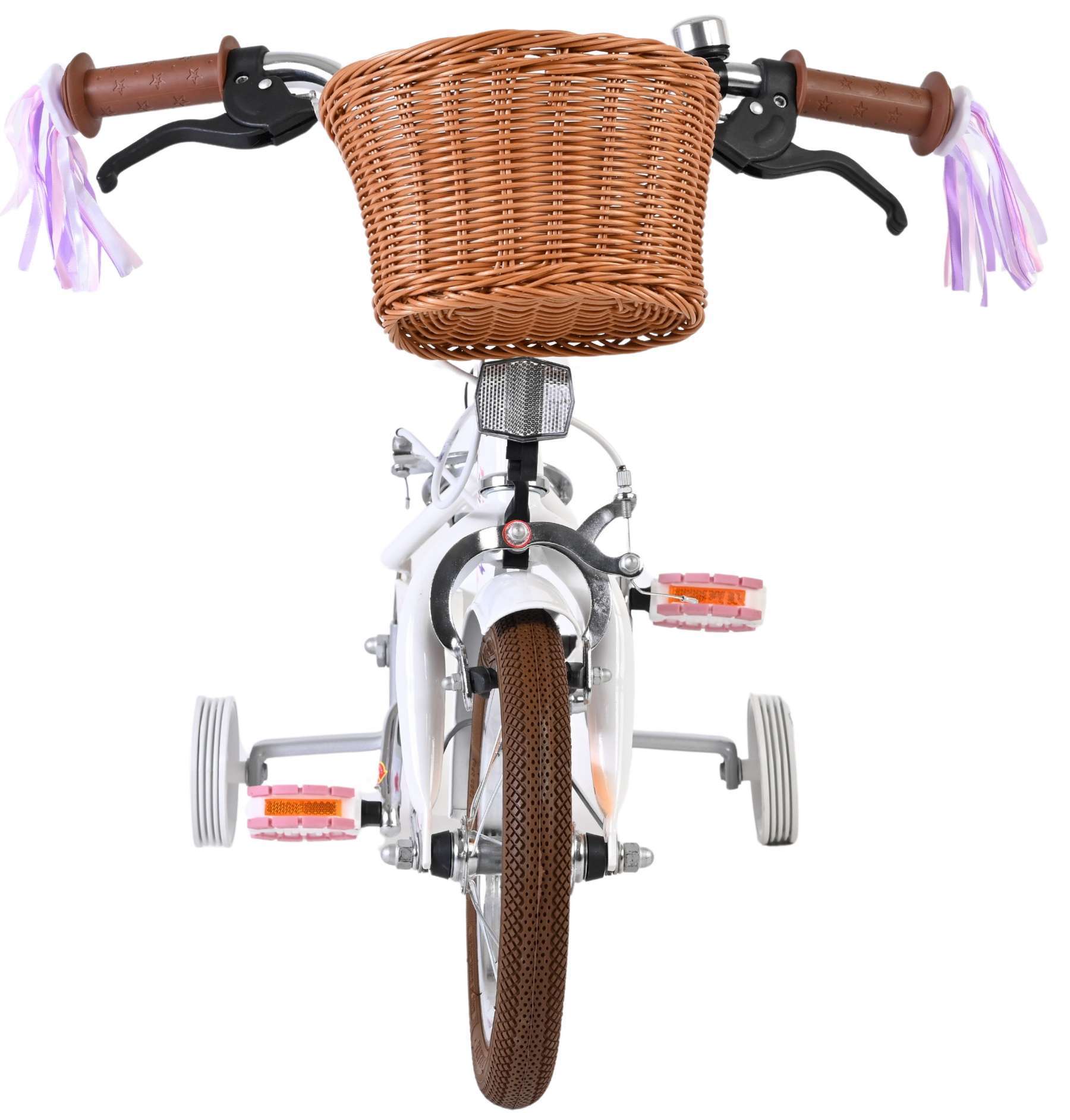 Volare | Meisjes Kinderfiets Blossom, 12 inch, Wit, Twee handremmen - Afbeelding 6
