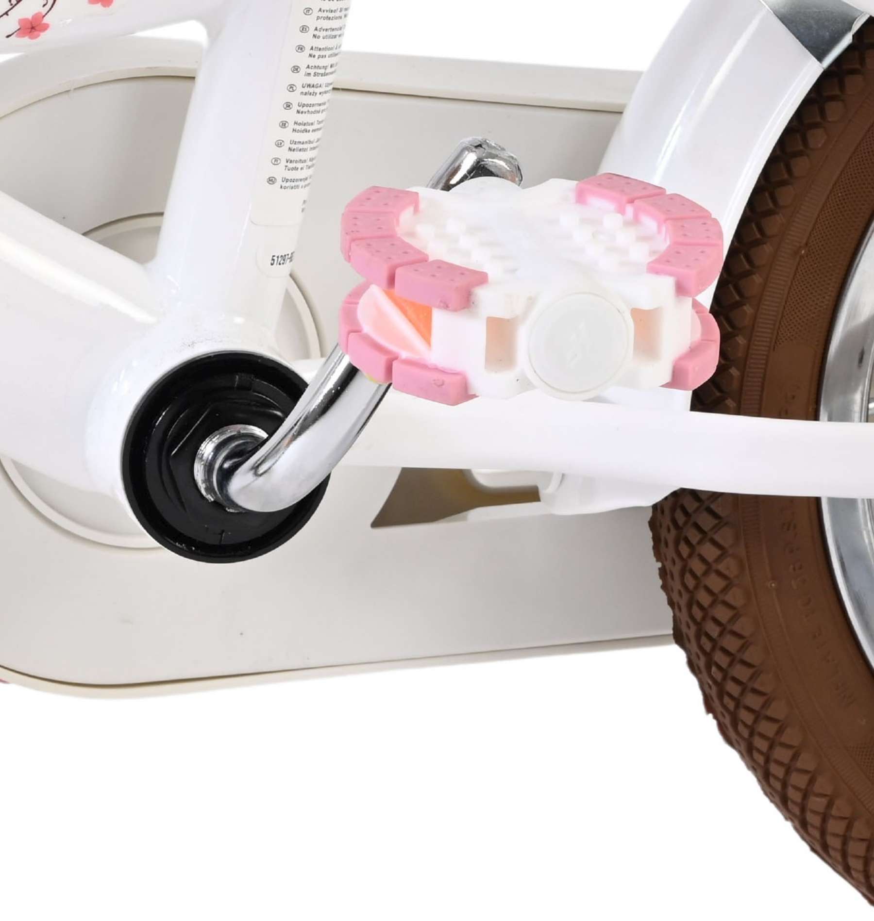 Volare | Meisjes Kinderfiets Blossom, 12 inch, Wit, Twee handremmen - Afbeelding 9