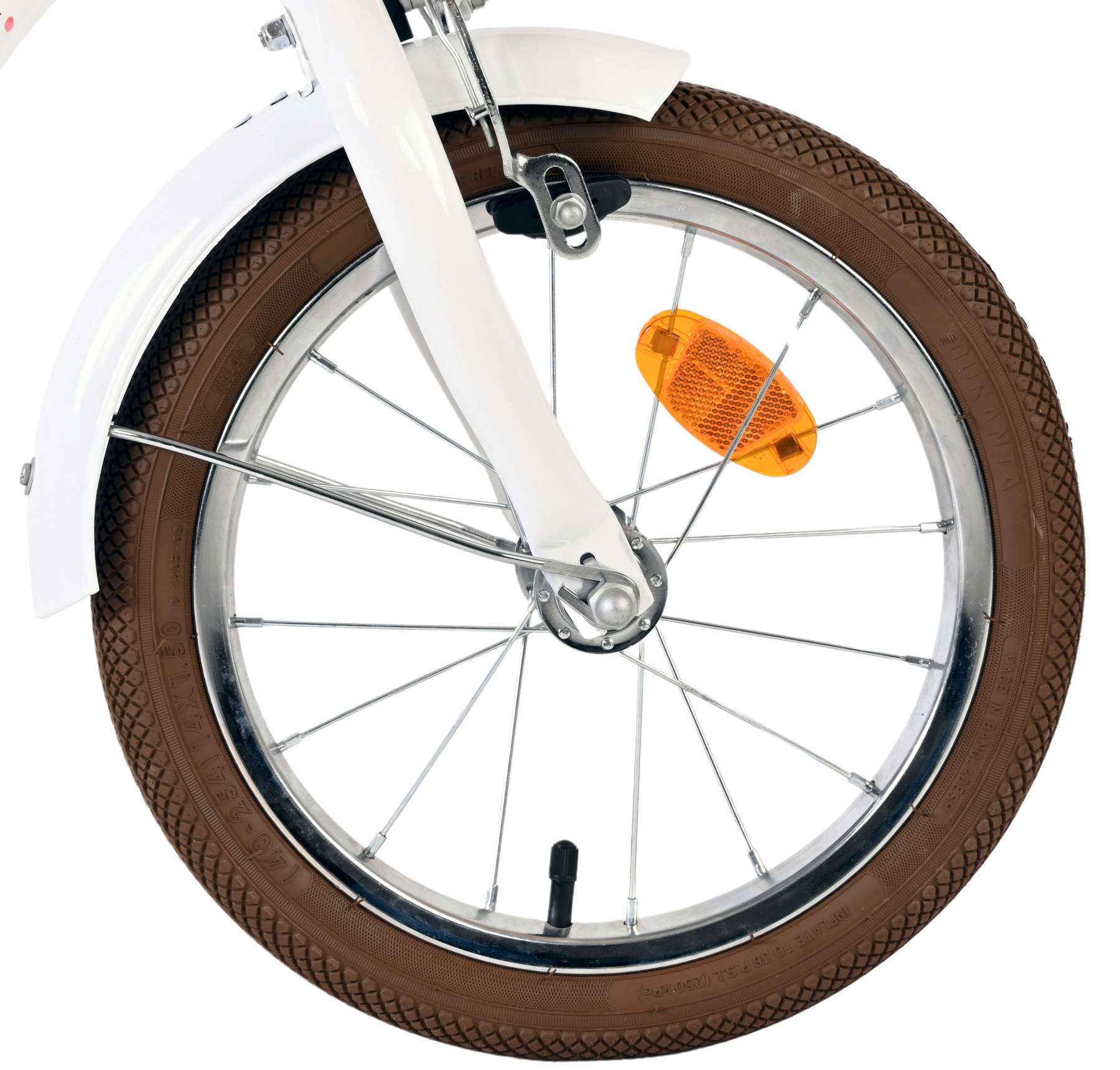 Volare | Meisjes Kinderfiets Blossom, 14 inch, Wit, Twee Handremmen - Afbeelding 3