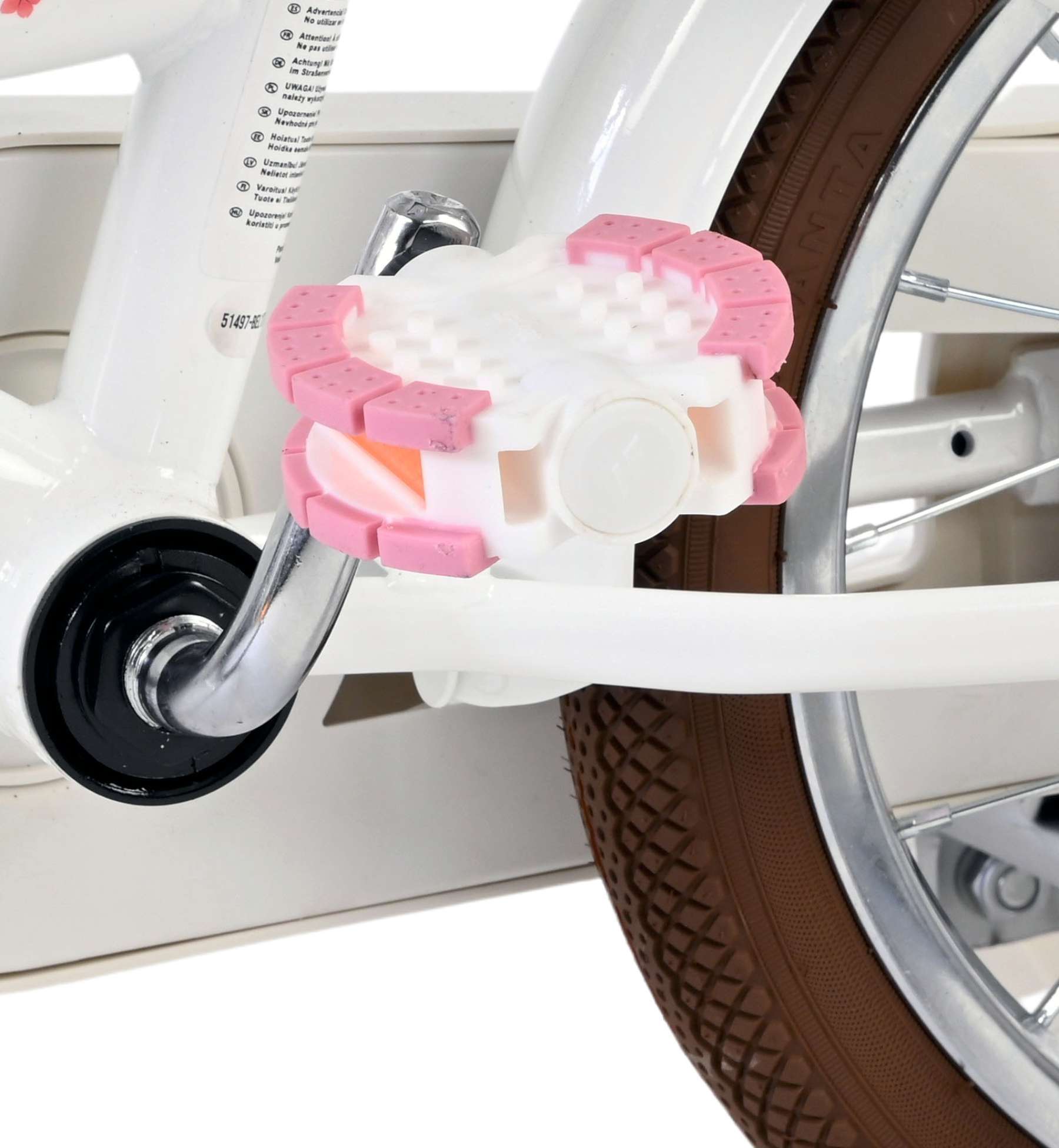 Volare | Meisjes Kinderfiets Blossom, 14 inch, Wit, Twee Handremmen - Afbeelding 9