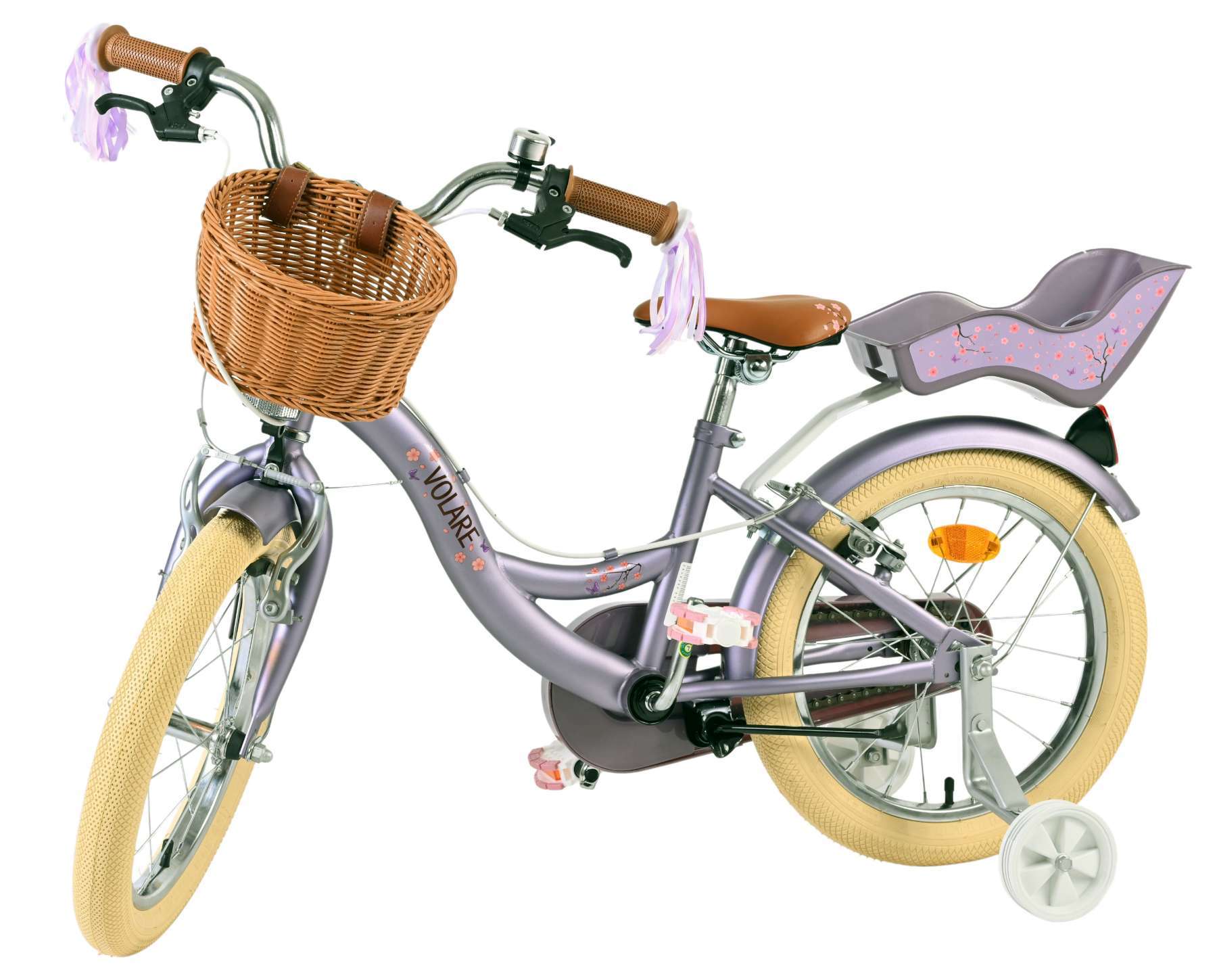 Volare | Meisjes Kinderfiets Blossom, 16 inch, Paars, Twee Handremmen - Afbeelding 8