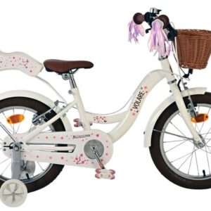 Volare | Meisjes Kinderfiets Blossom, 16 inch, Wit, Twee Handremmen