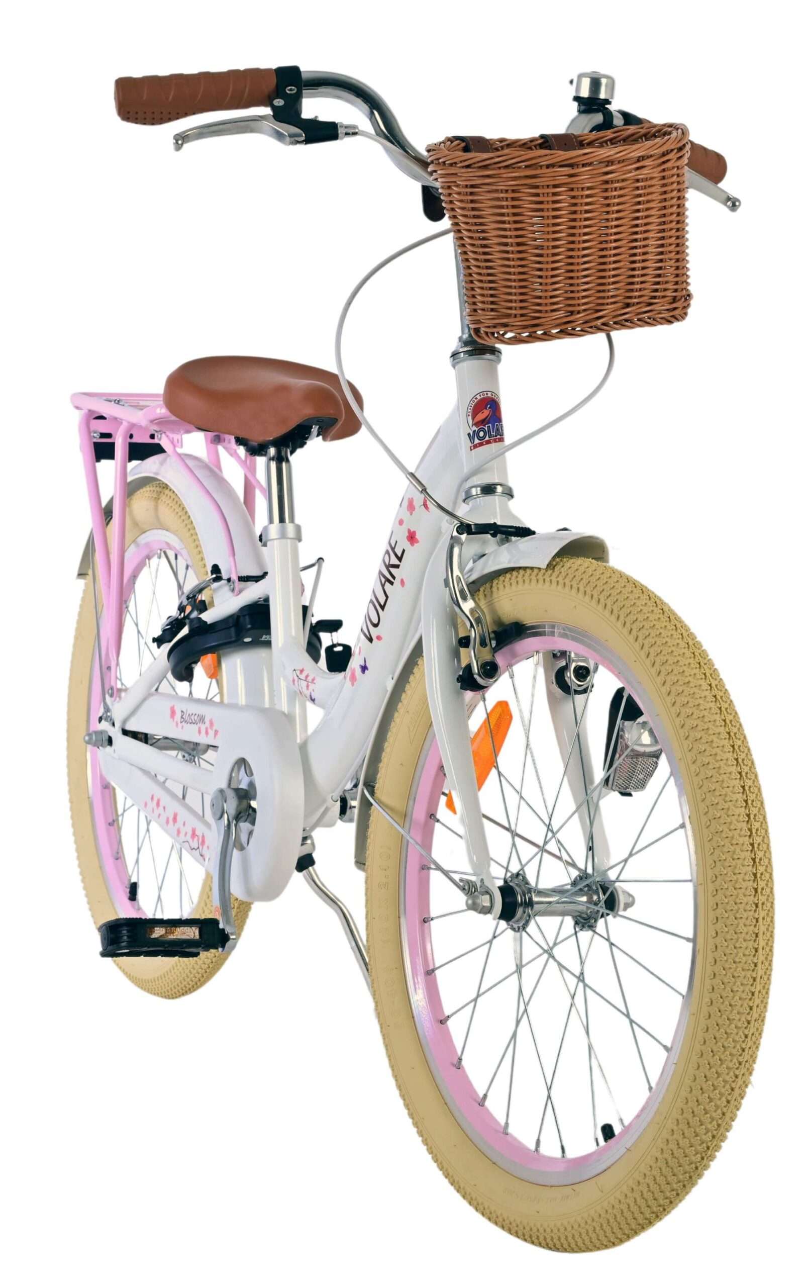 Volare | Meisjes Kinderfiets Blossom, 20 inch, Wit, Twee handremmen - Afbeelding 5