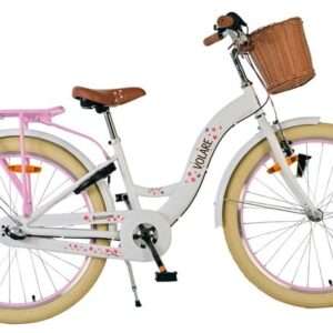 Volare | Meisjes Kinderfiets Blossom, 24 inch, Wit, 3 Versnellingen