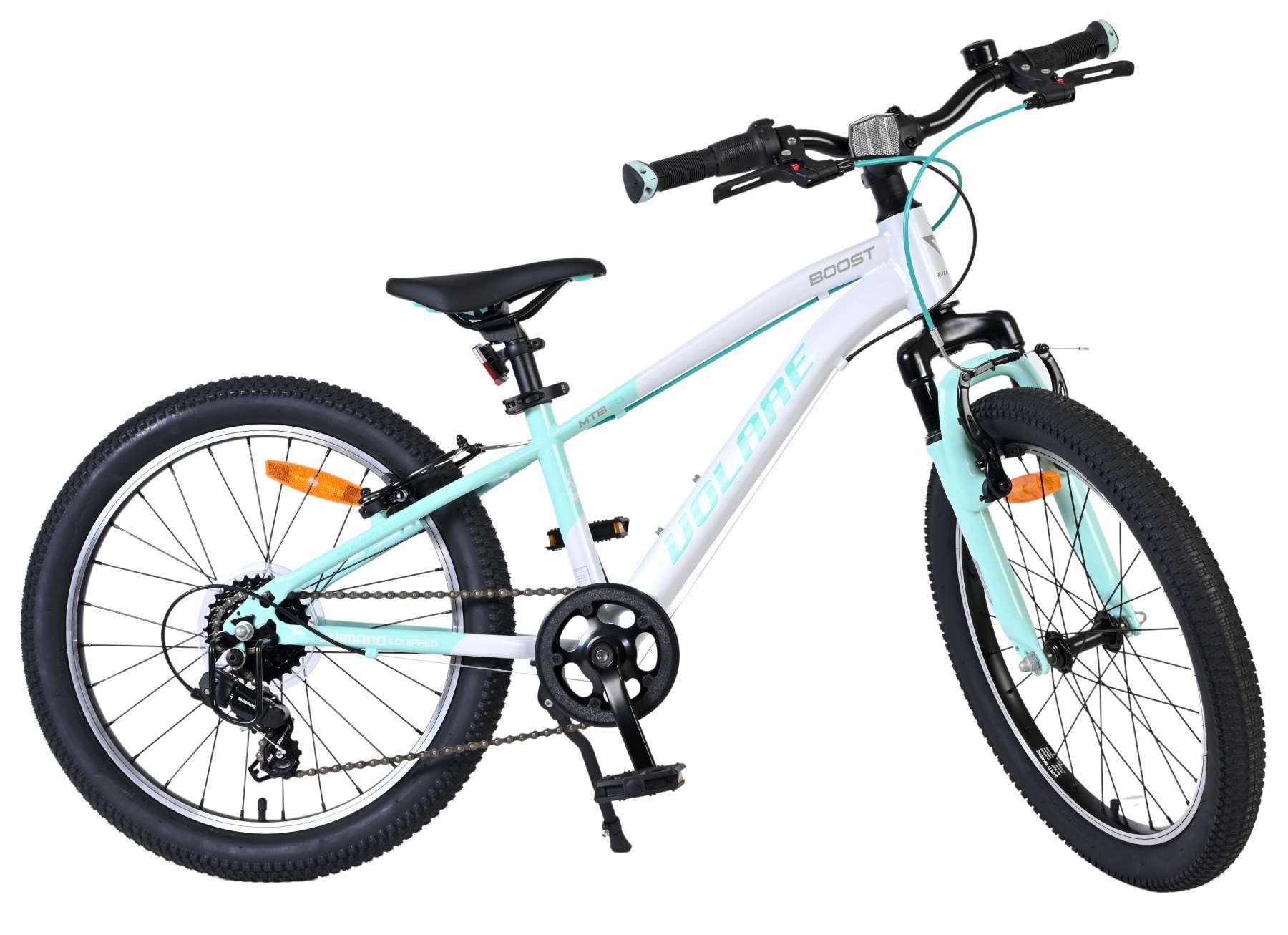 Volare Boost Kinderfiets - 20 inch - 7 Speed - Wit/Mintgroen - Afbeelding 4