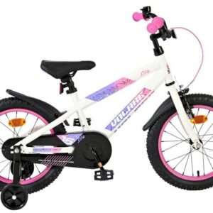 Volare | Meisjes Kinderfiets Lily, 16 inch, Wit Roze Paars