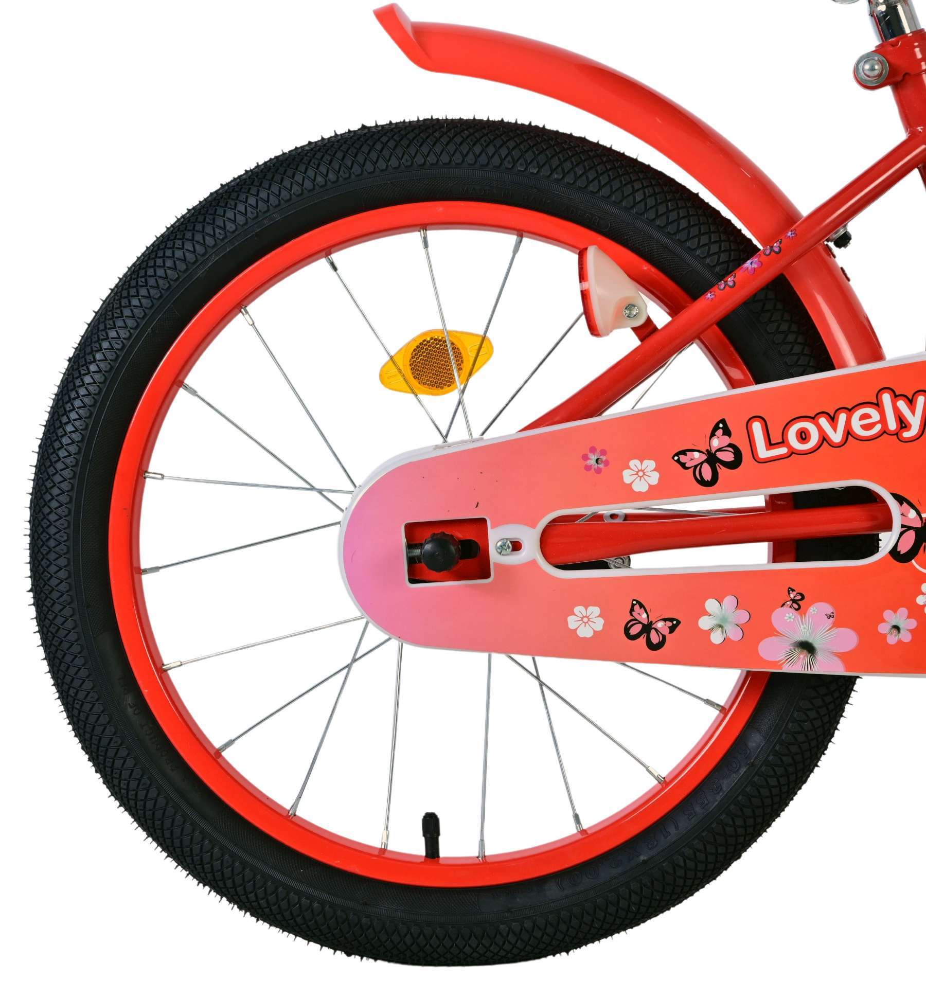 Volare | Meisjes Kinderfiets Lovely, 18 inch, Rood Wit - Afbeelding 2