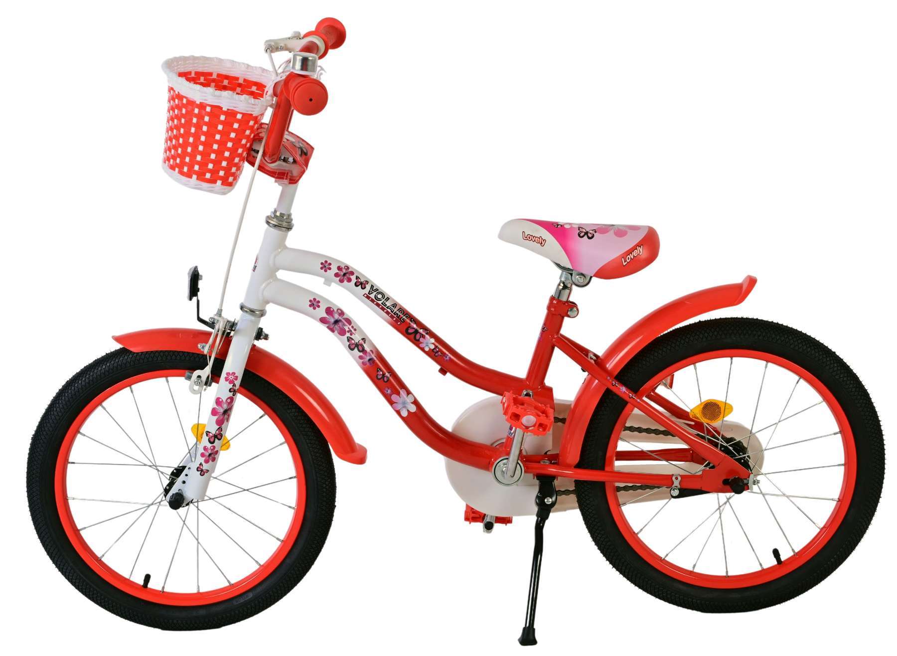 Volare | Meisjes Kinderfiets Lovely, 18 inch, Rood Wit - Afbeelding 7