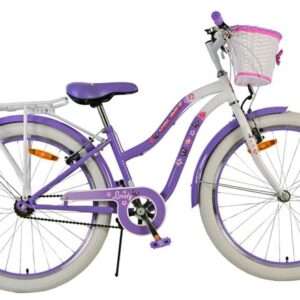 Volare | Meisjes Kinderfiets Lovely, 24 inch, Paars, Twee handremmen