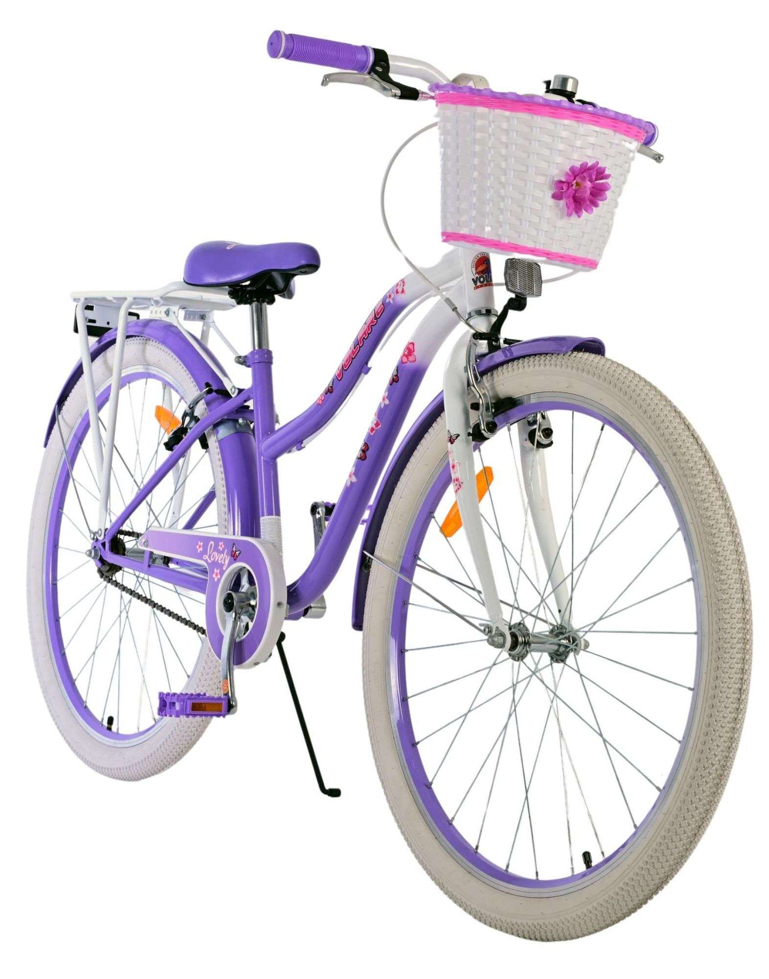 Volare | Meisjes Kinderfiets Lovely, 26 inch, Paars, Twee handremmen - Afbeelding 5