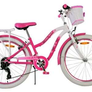 Volare | Meisjes Kinderfiets Lovely, 24 inch, Roze, 7 Versnellingen
