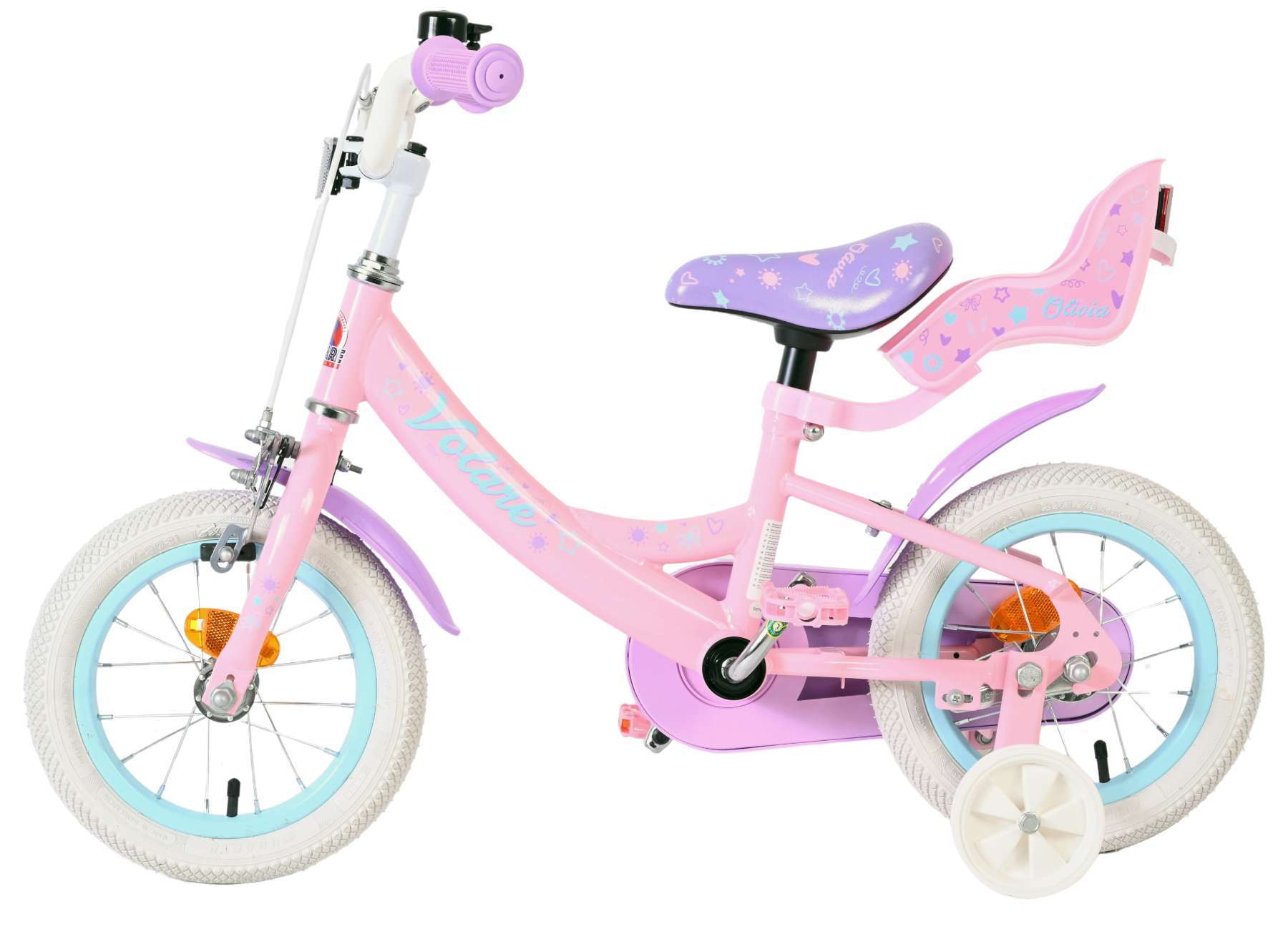 Volare | Meisjes Kinderfiets Olivia, 12 inch, Roze - Afbeelding 7