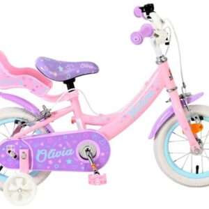 Volare | Meisjes Kinderfiets Olivia, 12 inch, Roze, Twee handremmen