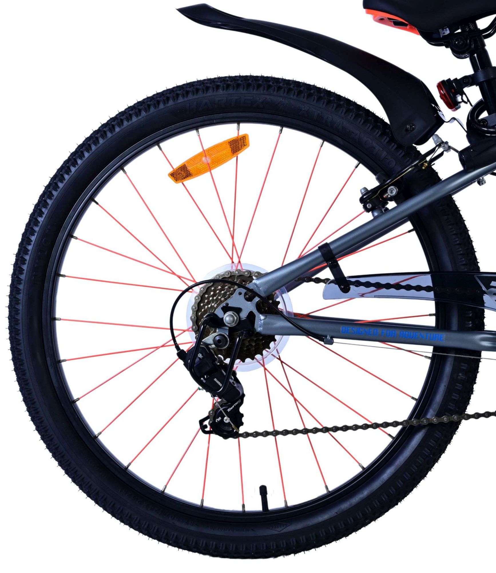 Volare | Jongens Kinderfiets Rocky, 24 inch, Blauw, 7 speed - Afbeelding 11