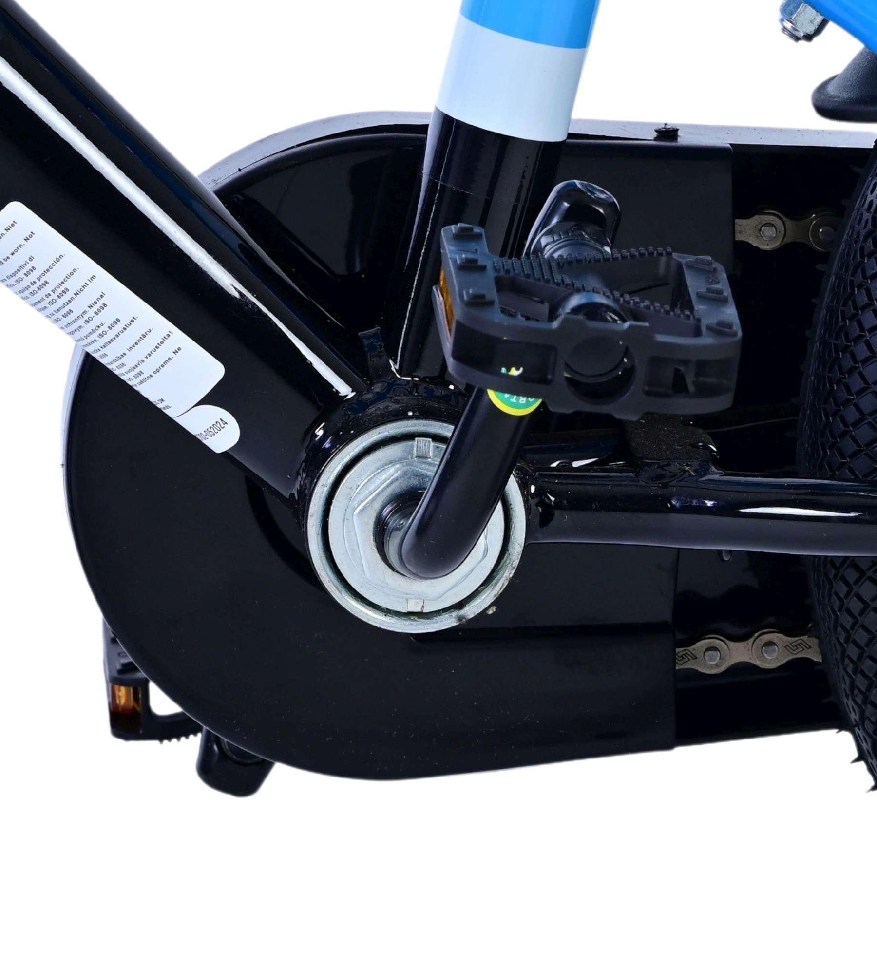 Volare | Jongens Kinderfiets Sportivo, 12 inch, Blauw Zwart, Twee Handremmen - Afbeelding 9