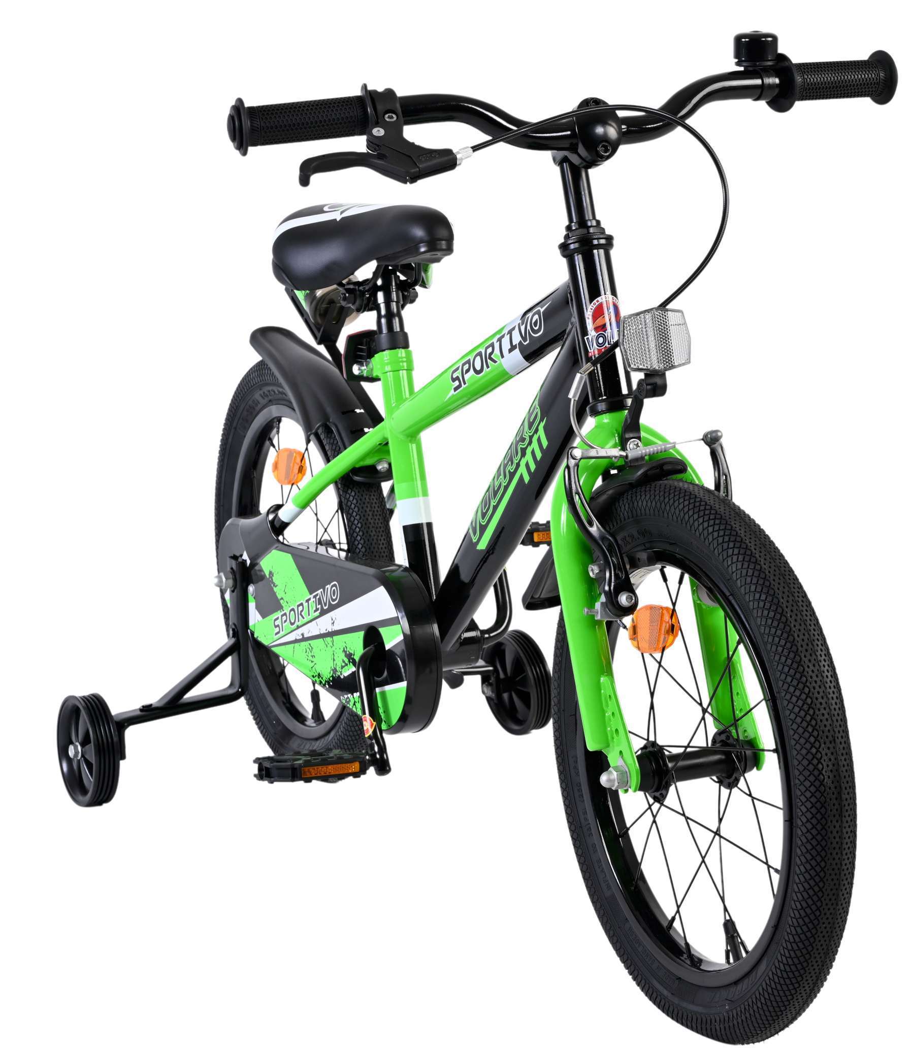 Volare | Jongens Kinderfiets Sportivo, 16 inch, Groen Zwart - Afbeelding 5