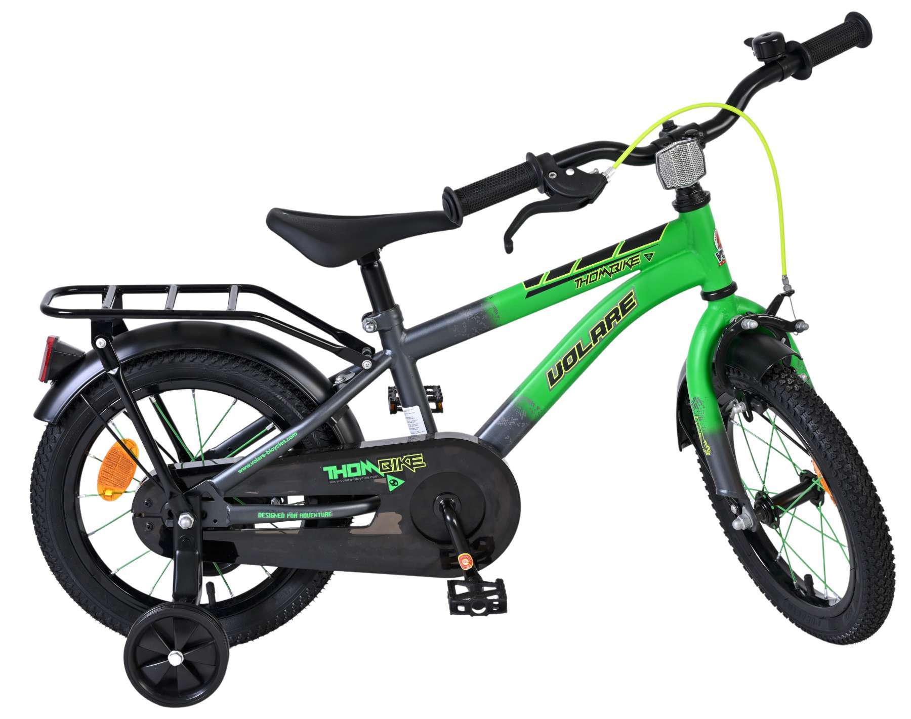 Volare | Jongens Kinderfiets Thombike, 14 inch, Groen/Grijs - Afbeelding 10