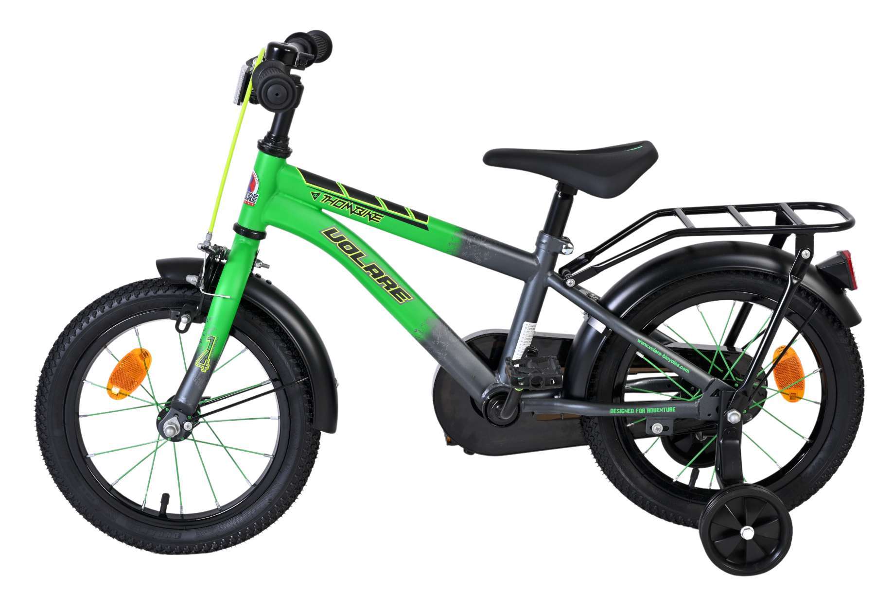 Volare | Jongens Kinderfiets Thombike, 14 inch, Groen/Grijs - Afbeelding 7