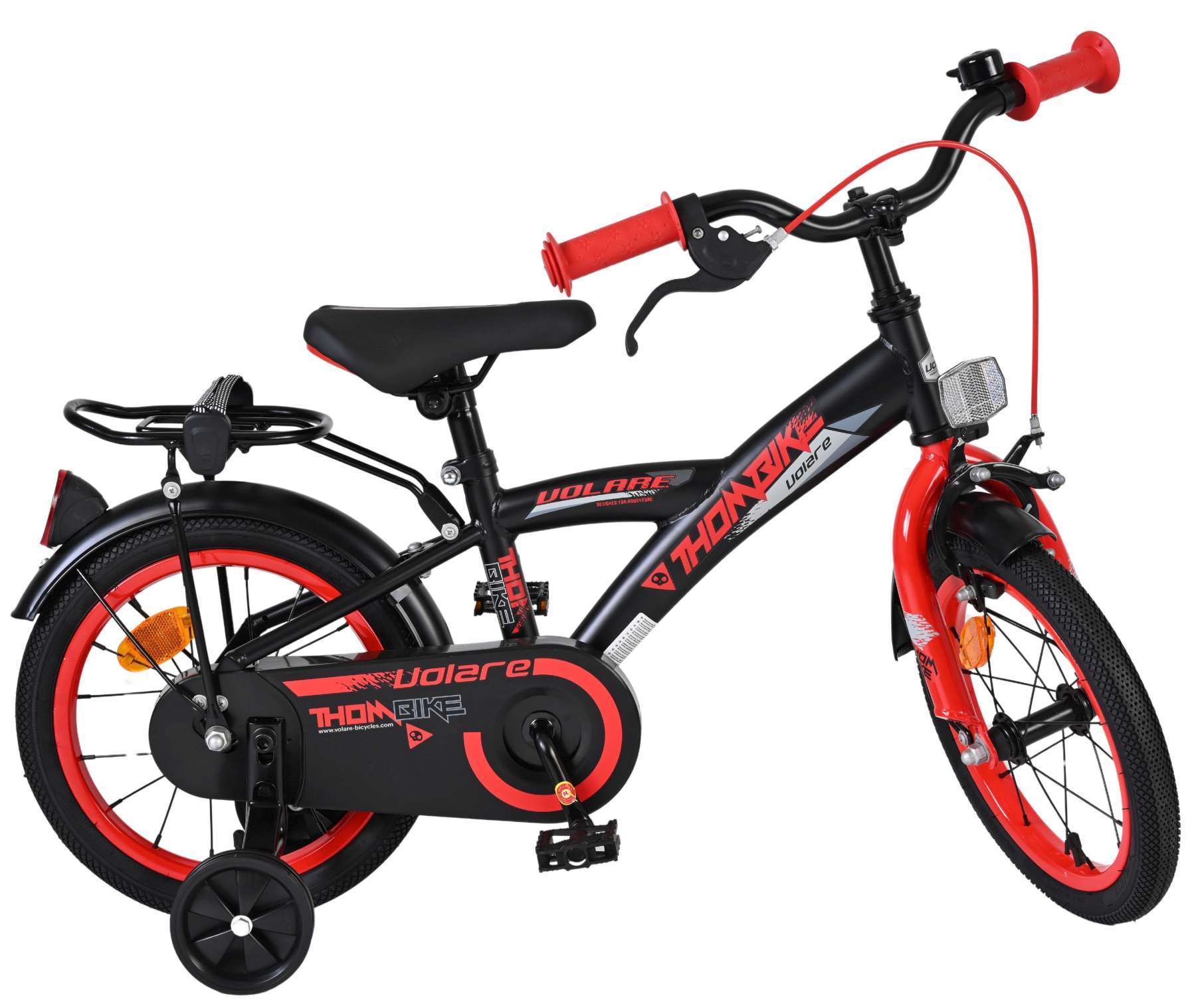 Volare | Jongens Kinderfiets Thombike, 14 inch, Zwart Rood - Afbeelding 10