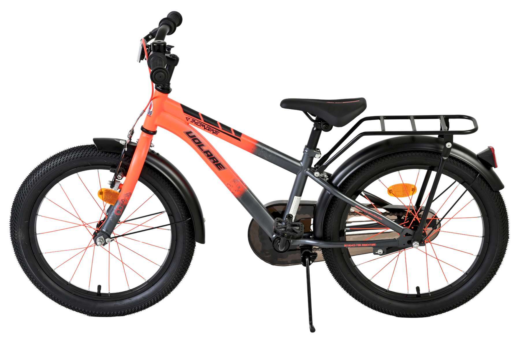 Volare | Jongens Kinderfiets Thombike, 18 inch, Oranje Grijs - Afbeelding 7