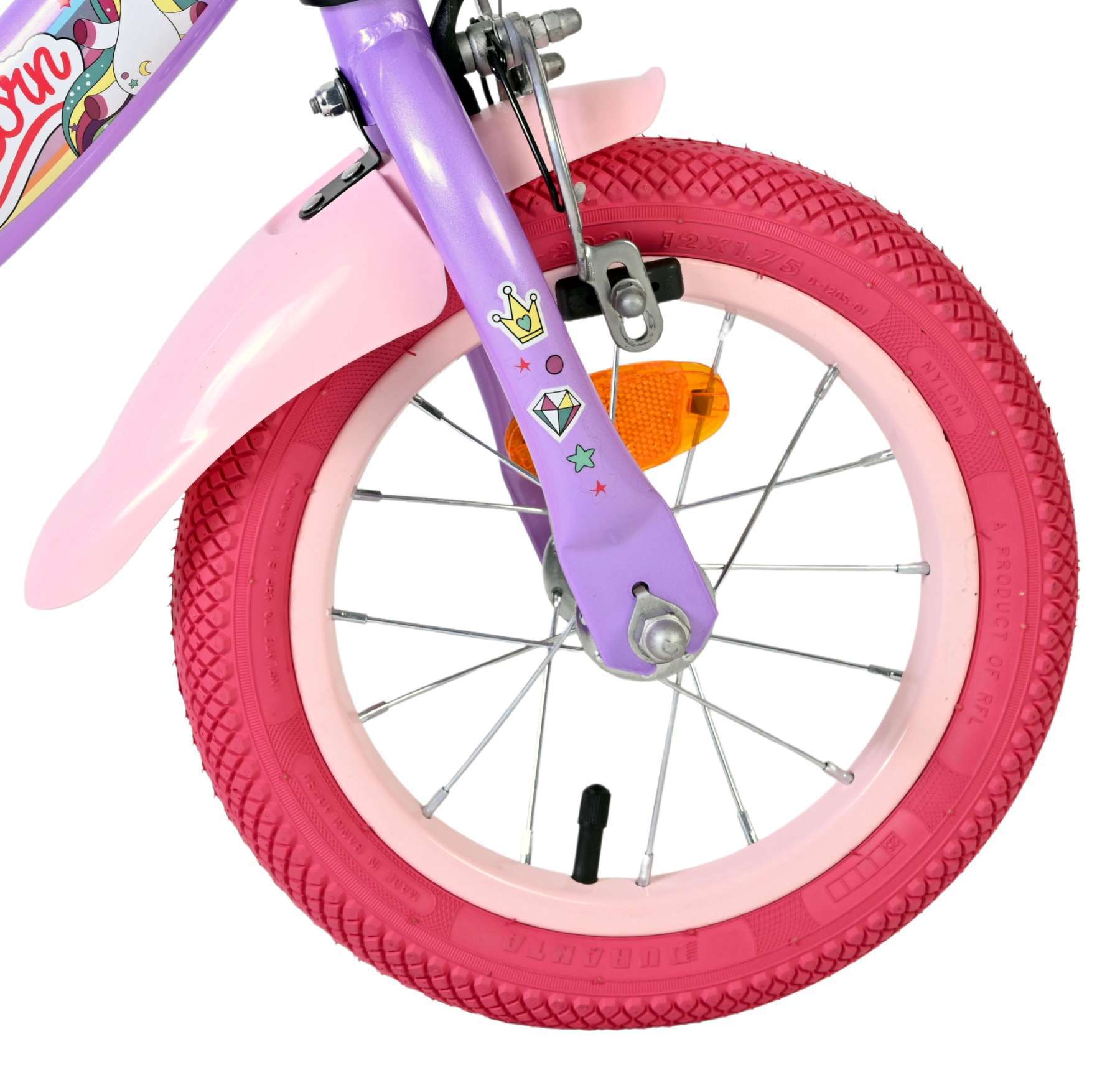 Volare | Meisjes Kinderfiets Unicorn, 12 inch, Paars - Afbeelding 3