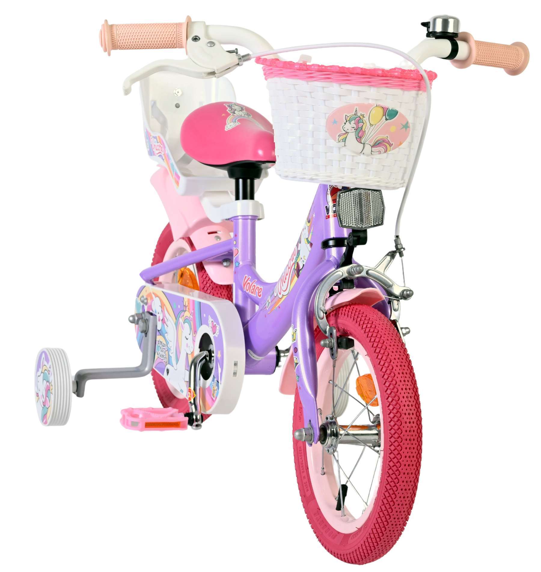 Volare | Meisjes Kinderfiets Unicorn, 12 inch, Paars - Afbeelding 5