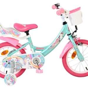 Volare | Meisjes Kinderfiets Unicorn, 14 inch, Groen