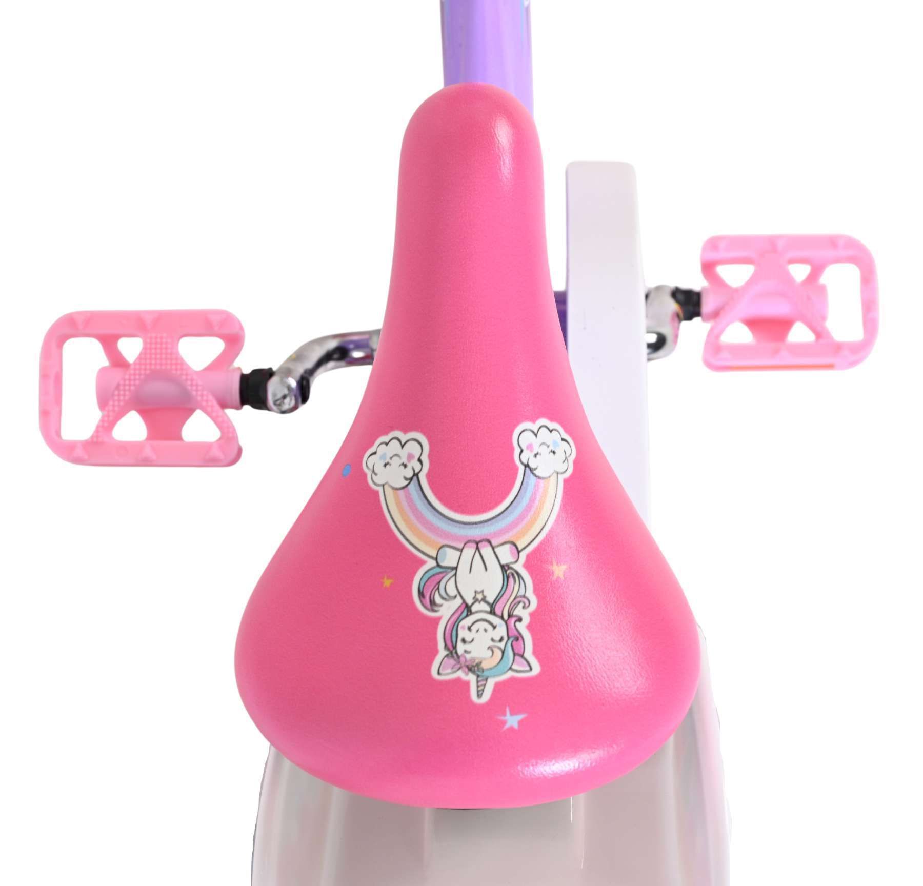 Volare | Meisjes Kinderfiets Unicorn, 14 inch, Paars - Afbeelding 4