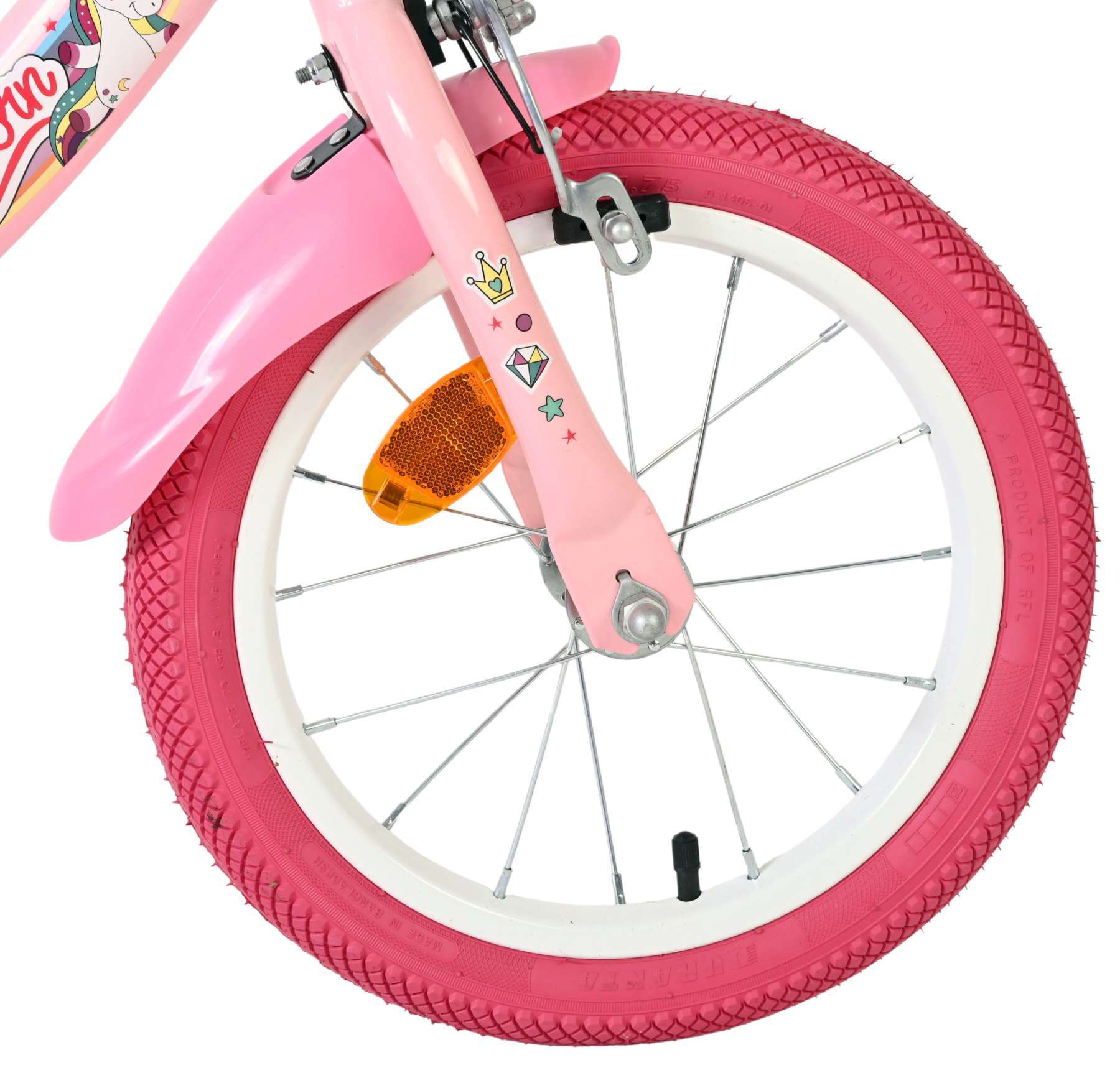 Volare | Meisjes Kinderfiets Unicorn, 14 inch, Roze - Afbeelding 3