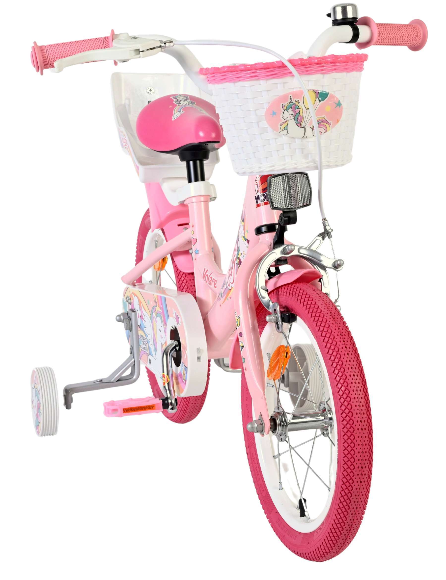 Volare | Meisjes Kinderfiets Unicorn, 14 inch, Roze - Afbeelding 5
