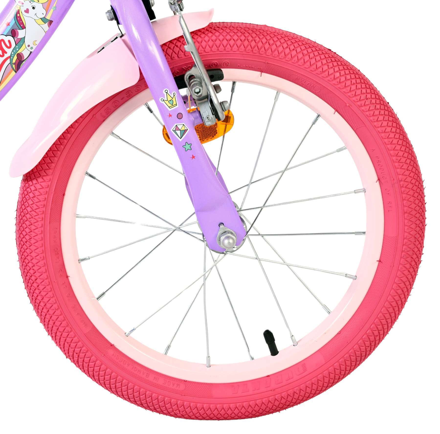 Volare | Meisjes Kinderfiets Unicorn, 16 inch, Paars - Afbeelding 3