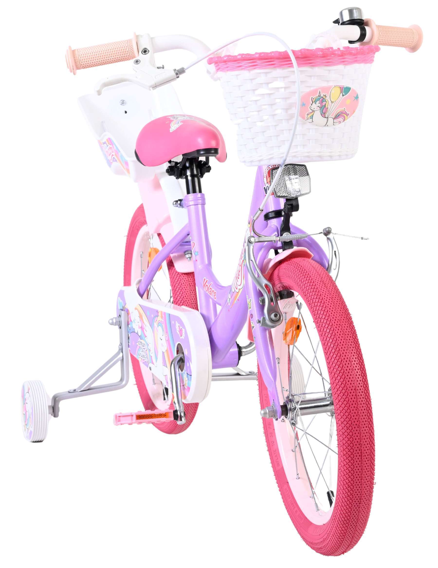 Volare | Meisjes Kinderfiets Unicorn, 16 inch, Paars - Afbeelding 5