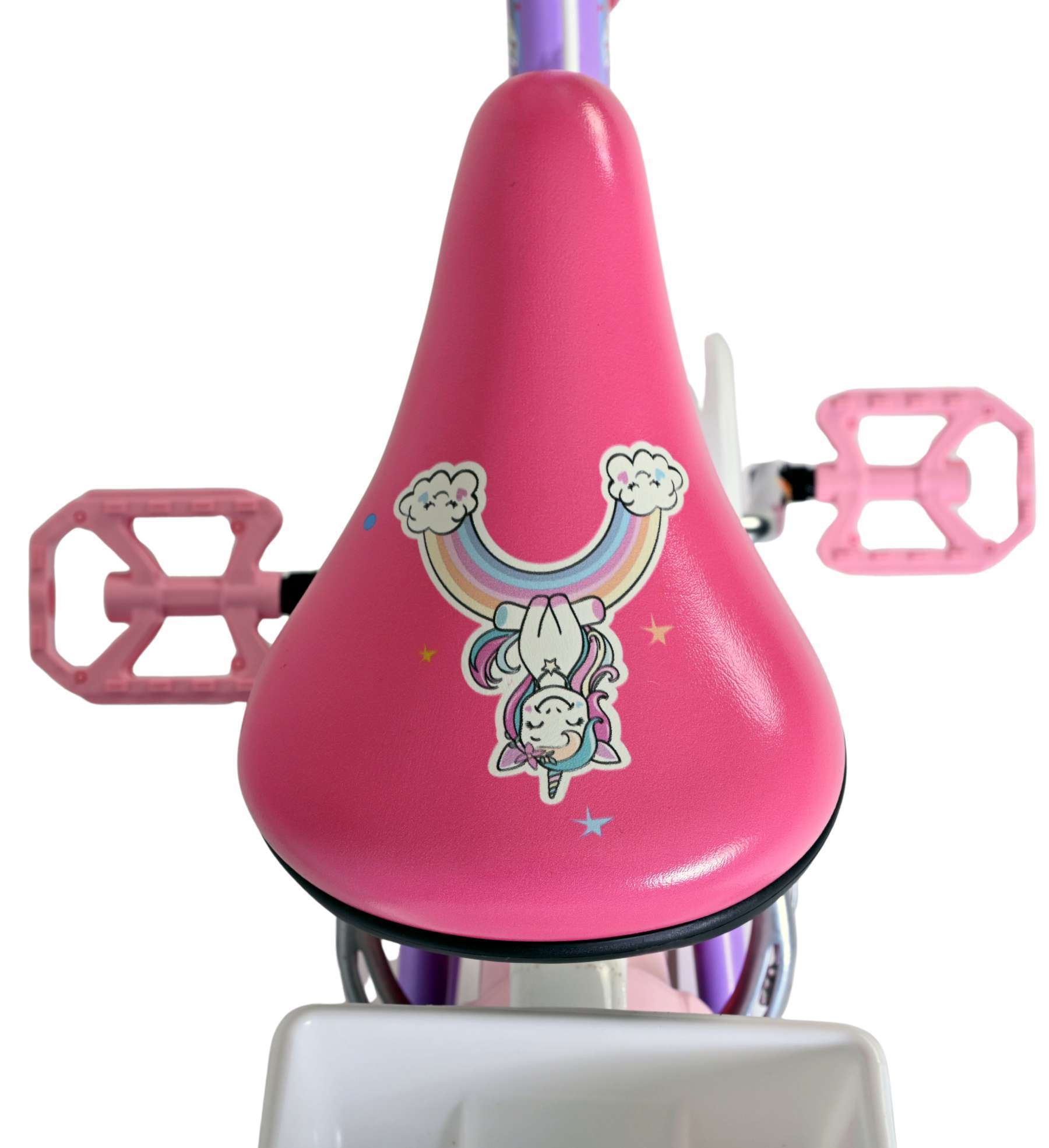 Volare | Meisjes Kinderfiets Unicorn, 16 inch, Paars, Twee Handremmen - Afbeelding 4