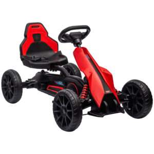 HOMCOM | Go Kart, Trap Skelter met handrem, 3-8 jaar, Rood+Zwart
