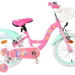 Mattel | Barbie Meisjes Kinderfiets, 16 inch, Roze, Twee handremmen