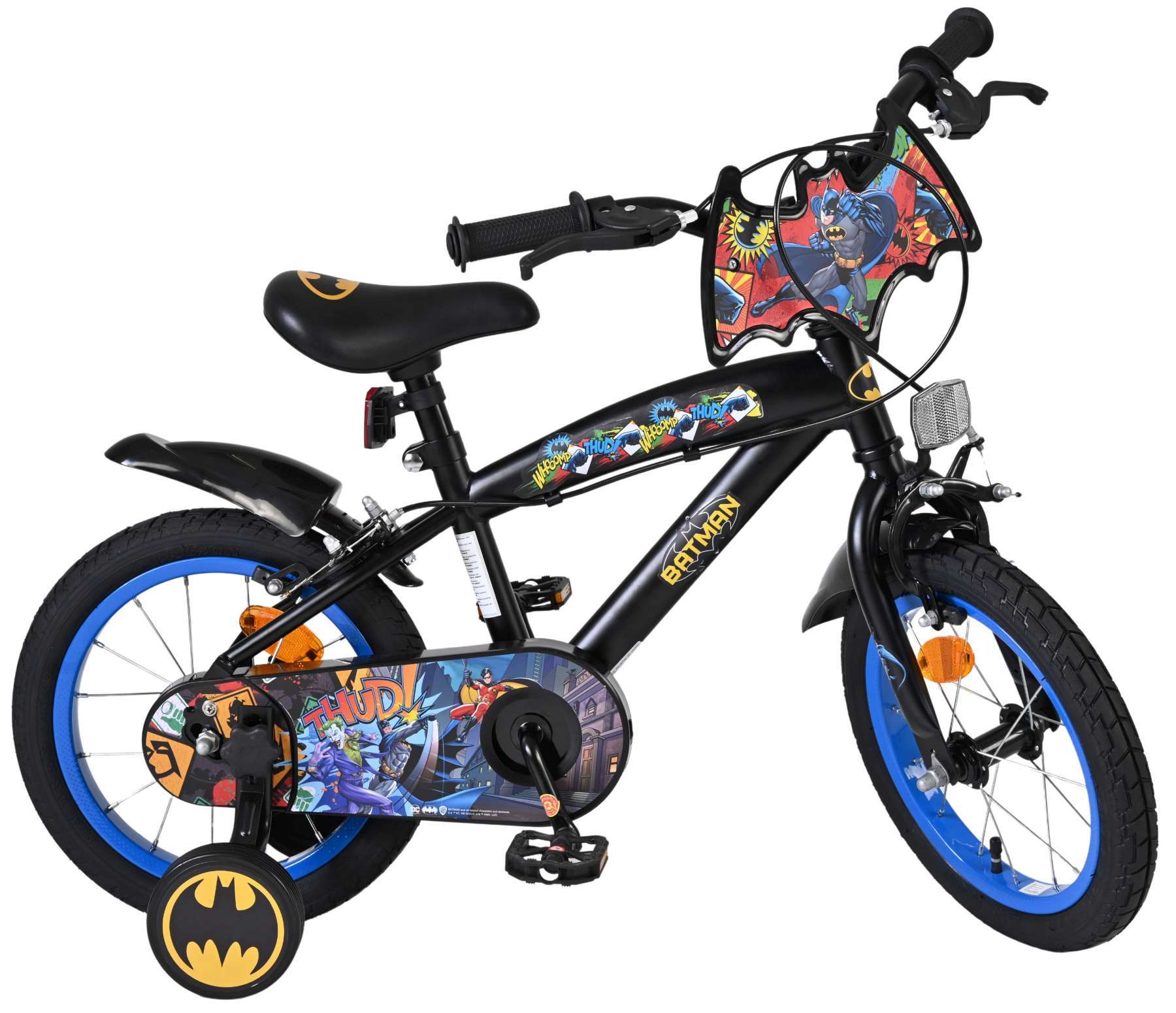 Warner Bros | Batman Jongens Kinderfiets, 14 inch, Zwart, Twee handremmen - Afbeelding 9