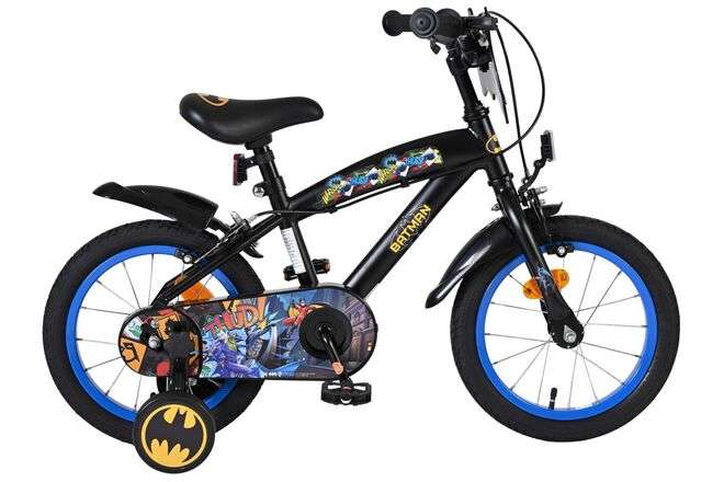 Warner Bros | Batman Jongens Kinderfiets, 14 inch, Zwart, Twee handremmen