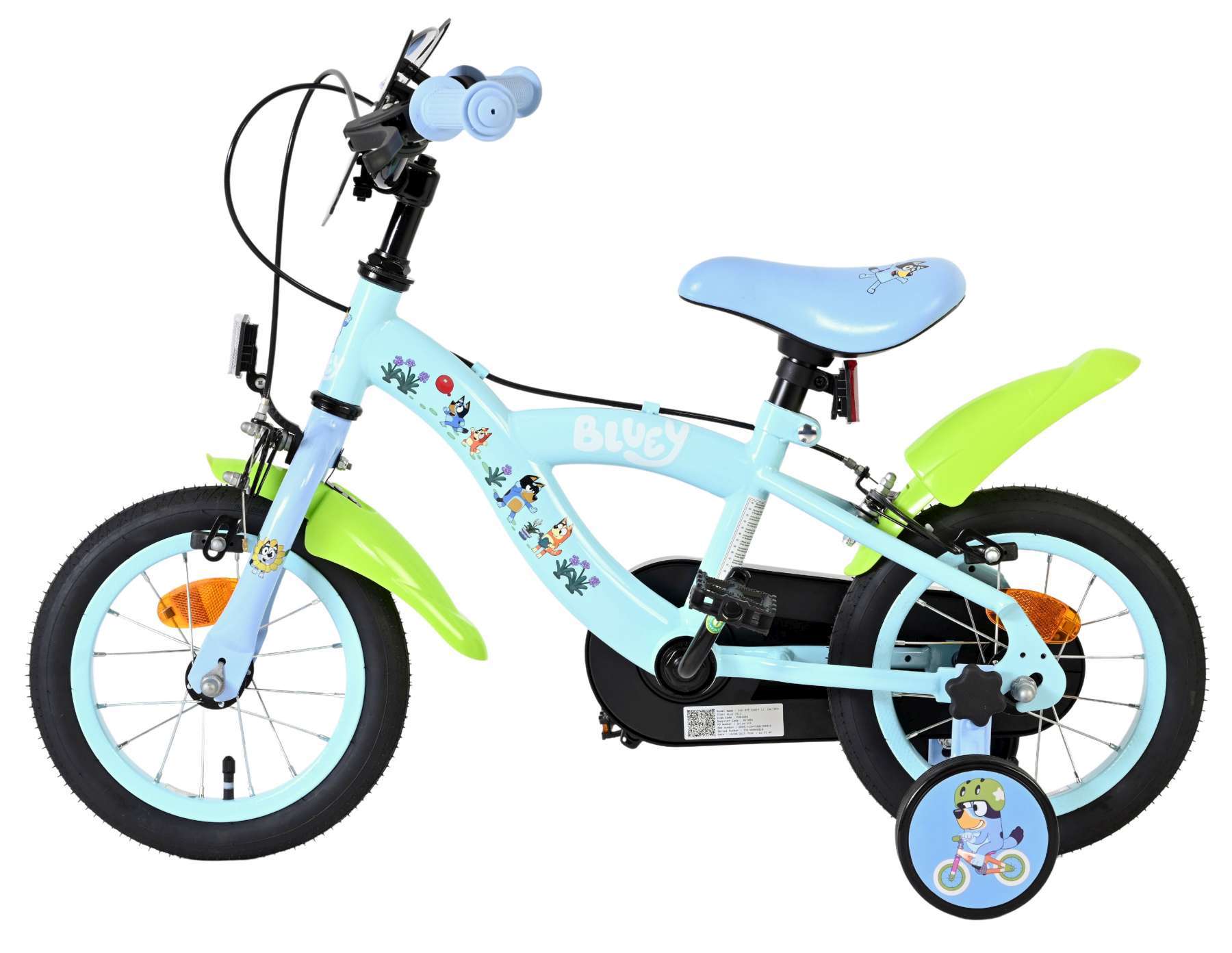 BBC Studios | Kinderfiets Unisex Bluey, 12 inch, Lichtblauw, Twee handremmen - Afbeelding 6