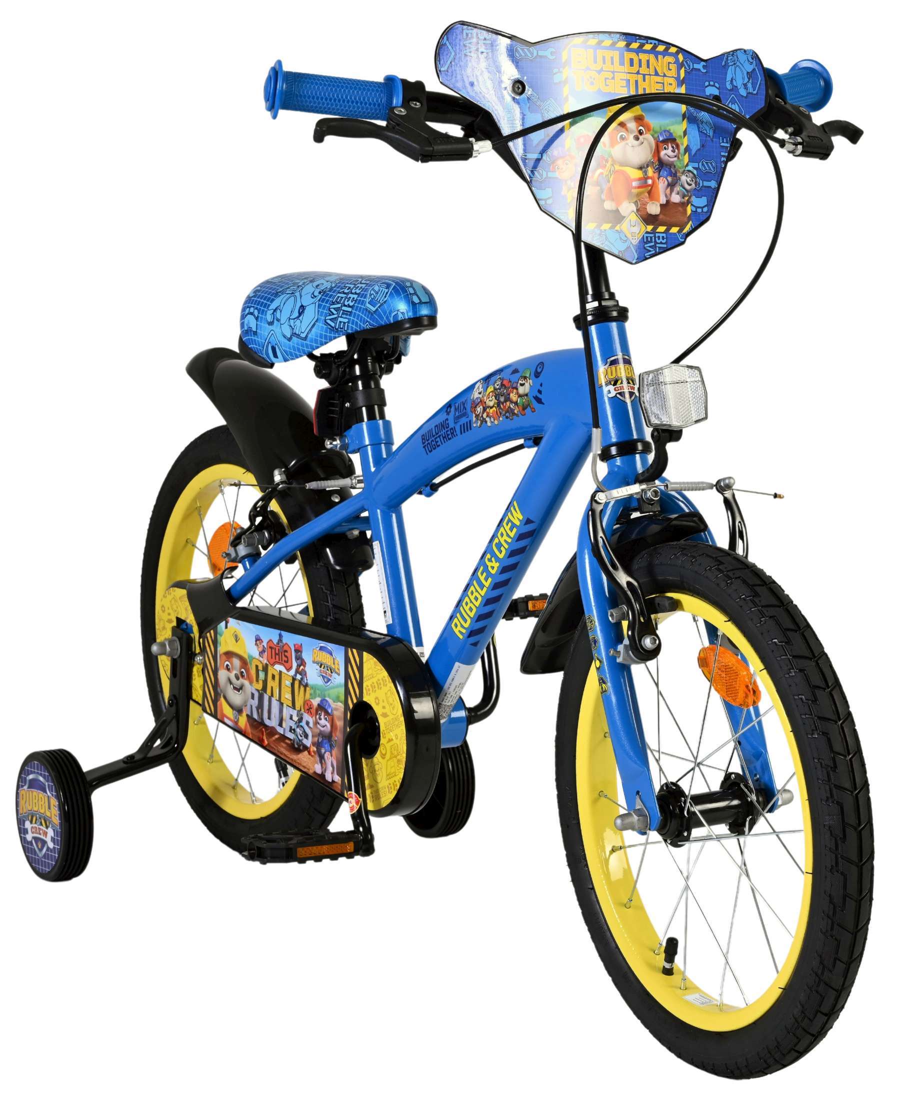 Nickelodeon | Jongens Kinderfiets Rubble & Crew (Paw Patrol), 16 inch, Blauw, Twee handremmen - Afbeelding 4