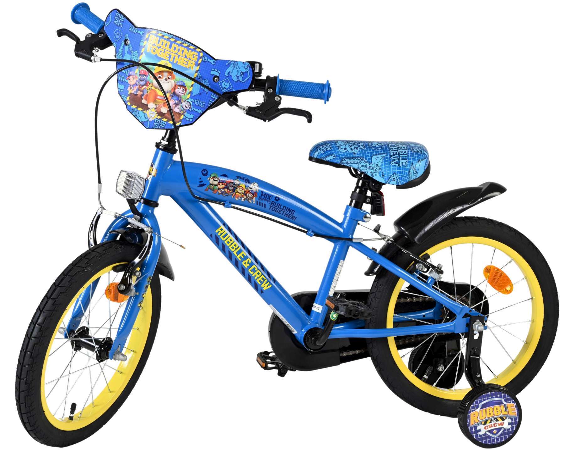 Nickelodeon | Jongens Kinderfiets Rubble & Crew (Paw Patrol), 16 inch, Blauw, Twee handremmen - Afbeelding 7