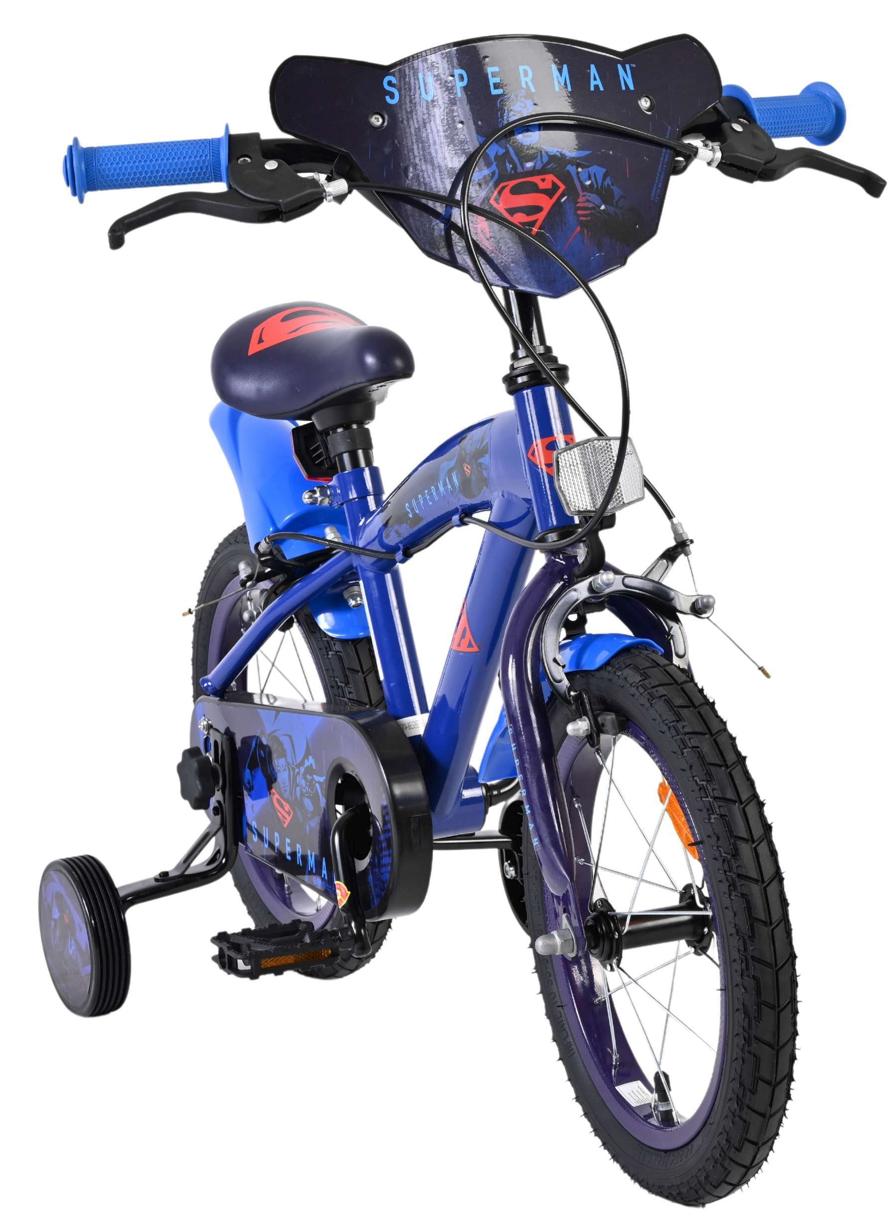 Warner Bros | Jongens Kinderfiets Superman, 14 inch, Blauw, Twee handremmen - Afbeelding 4