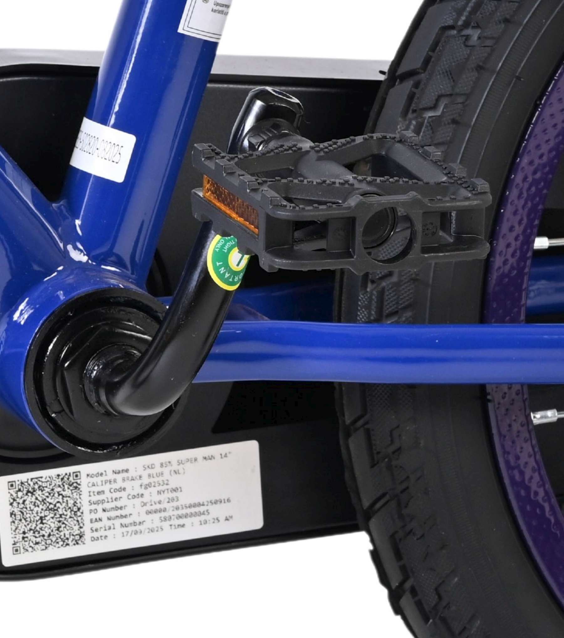 Warner Bros | Jongens Kinderfiets Superman, 14 inch, Blauw, Twee handremmen - Afbeelding 8