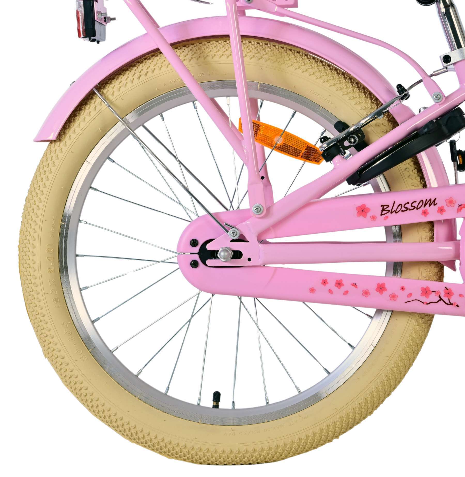 Volare | Meisjes Kinderfiets Blossom, 20 inch, Roze, Twee handremmen - Afbeelding 2