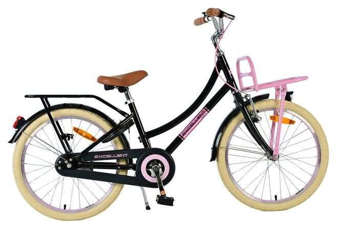 Volare | Meisjes Kinderfiets Excellent, 20 inch, Zwart