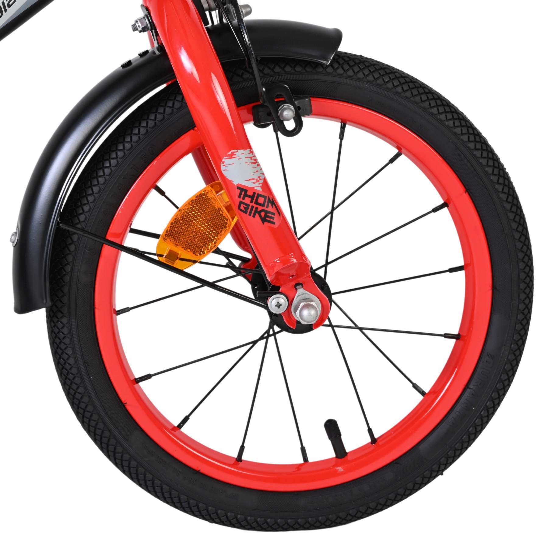 Volare | Jongens Kinderfiets Thombike, 14 inch, Zwart Rood - Afbeelding 2