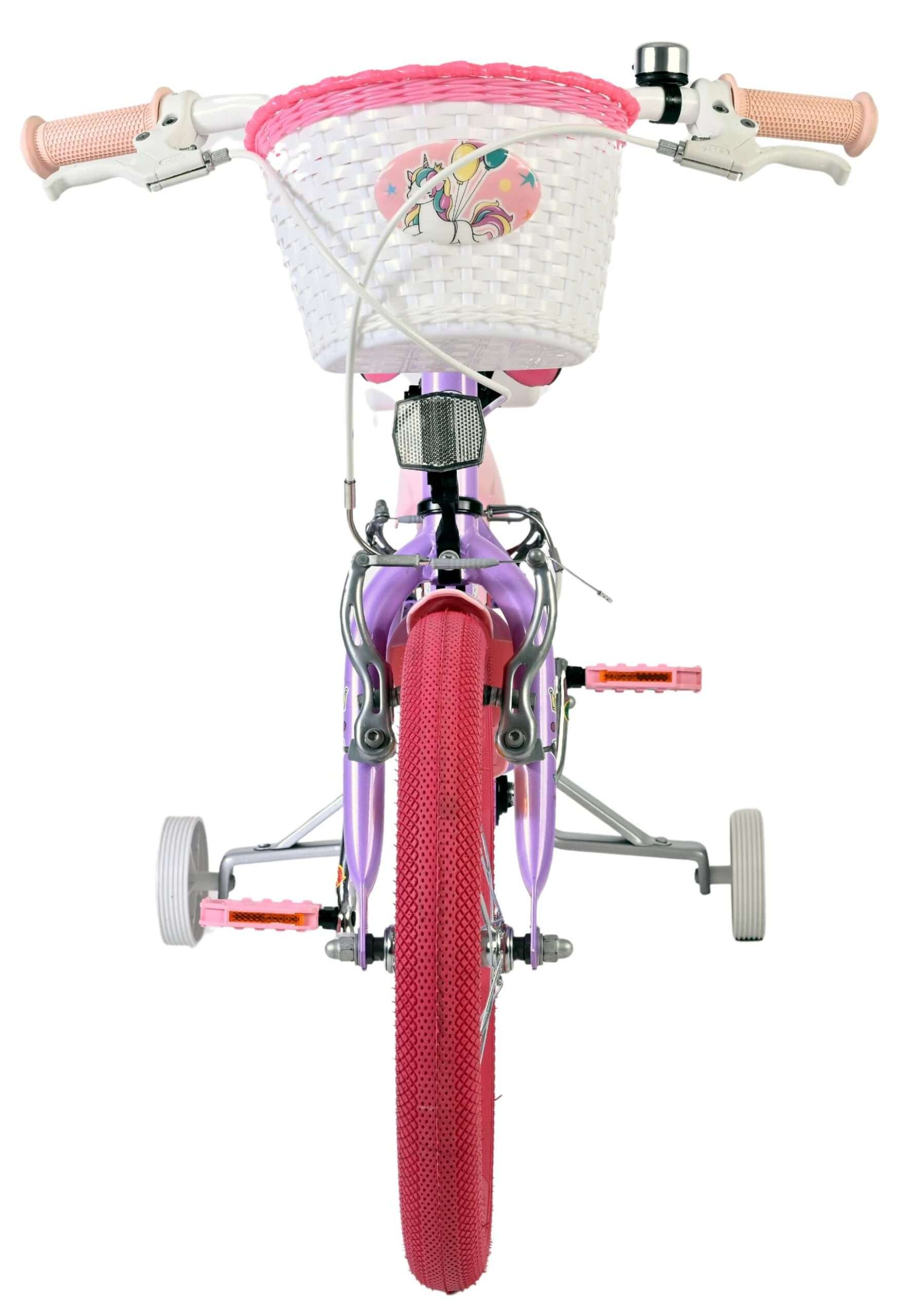 Volare | Meisjes Kinderfiets Unicorn, 16 inch, Paars, Twee Handremmen - Afbeelding 5